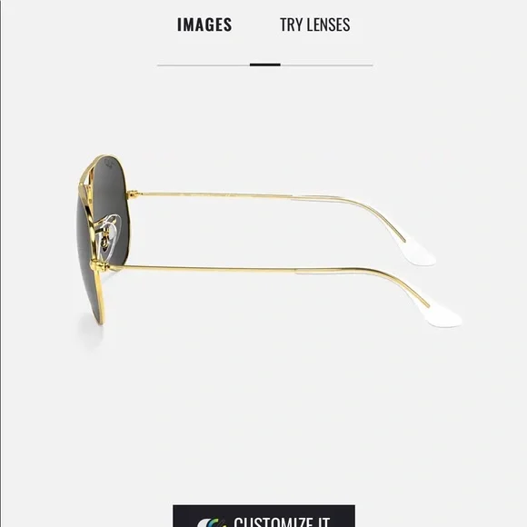 Authentic Black Lense Gold Frame Aviator Rayban Sunglasses